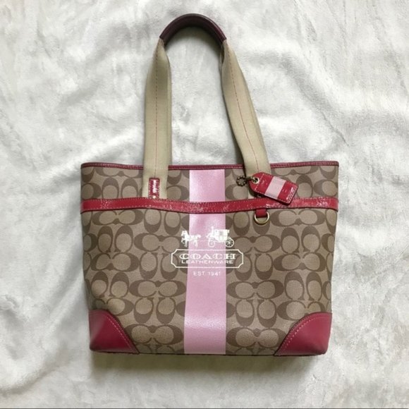 Coach Signature Pink Tote Bag - Picture 1 of 6